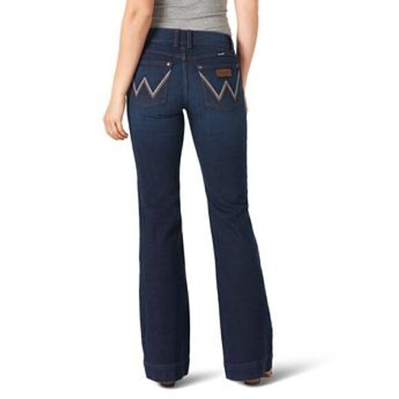 Wrangler Retro Mae Trouser Jeans Mid Rise in Quinn Wide Leg 09MWWNQ - Picture 2 of 9